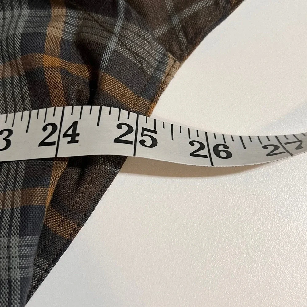 Stitch‎ Note Men's Button Up Shirt XXL  L/S Plaid 100% Egyptian Cotton